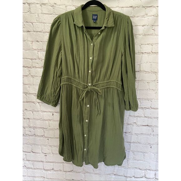 Gap long sleeve button up dress size large tall - Picture 1 of 9